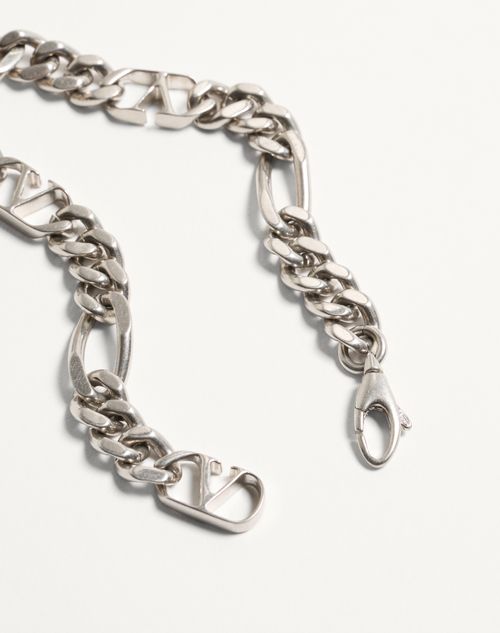 Valentino Garavani - Chez Valentino Bracelet In Metal, Enamel And Swarovski® Crystals - Palladium - Man - Jewelry
